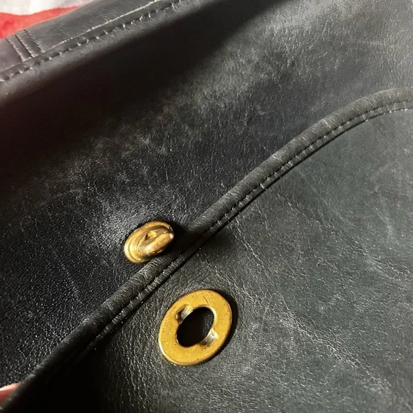 Coach Black Leather Shoulder Bag with Gold Accents - Picture 5 of 13
